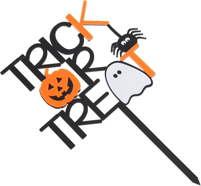 Halloween Pumpkin Cake Topper Double Sided Decoration for Birthday Party - Image 1